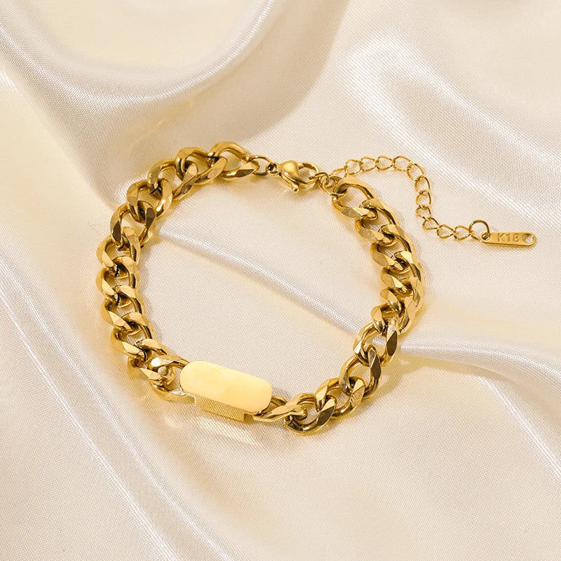 Golden Bold – Thick Chain Bracelet - Dazzle Jewelry